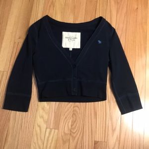 Navy Blue Abercrombie & Fitch Short Cardigan